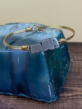 Luca + Danni "Mama Elephant" Wire Bangle Bracelet – Brass/Pewter, Made in USA